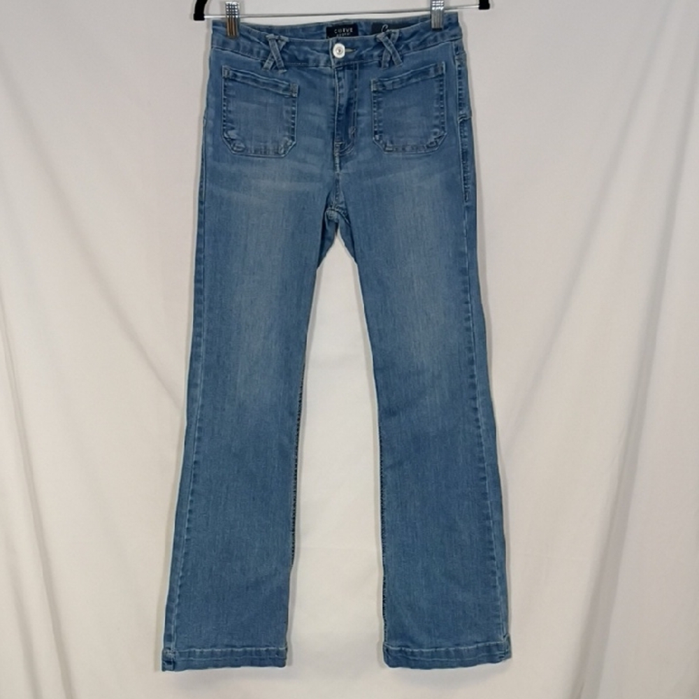 EUC Curve Appeal Curvy Fit Flare Light Blue Jeans Size 2/26